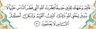 Verset coranique au sujet de la fitra, sourate Al-Rûm, verset (...)